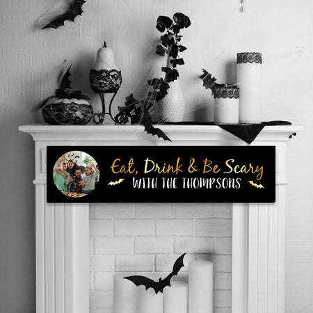 Eat, Drink & Be Scary Halloween Personalised Photo Banner Decoration - 1.2m