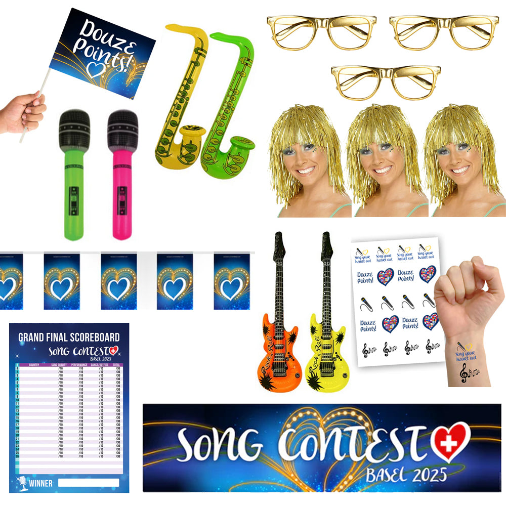 Host Your Own Song Contest Party Decoration and Novelty Pack