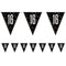 Birthday Glitz Black & Silver 16th Flag Bunting - 2.7m