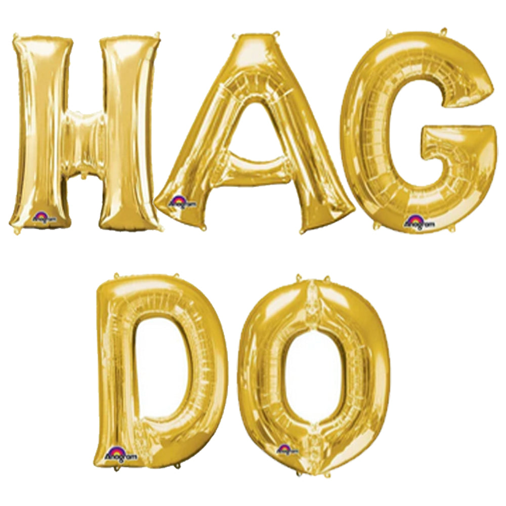 HAG DO Gold Foil Letter Balloon Pack - 16"