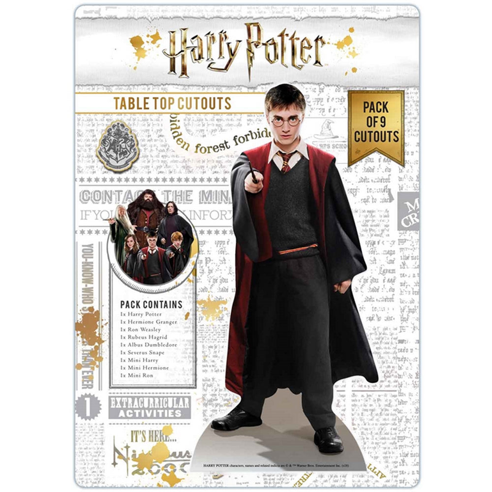 Harry Potter Characters Tabletop Mini Card Cutout Centrepieces - Pack of 9