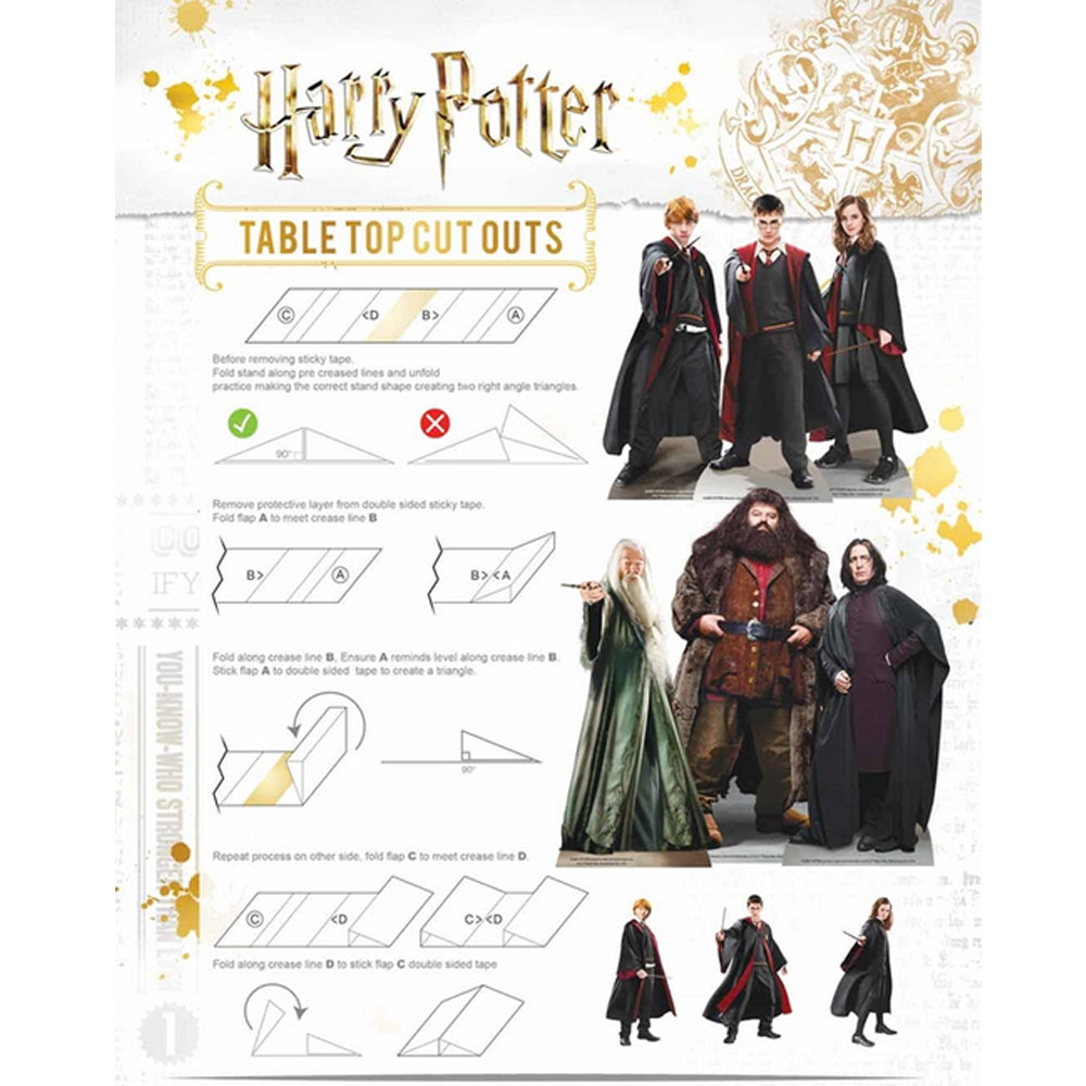 Harry Potter Characters Tabletop Mini Card Cutout Centrepieces - Pack of 9