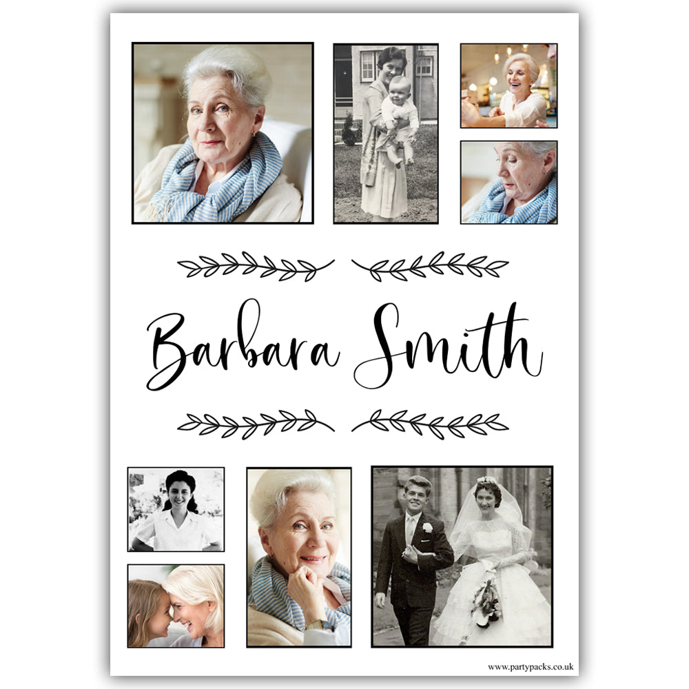 Memorial Multi-Photo Personalised Poster - A3 – Party Packs