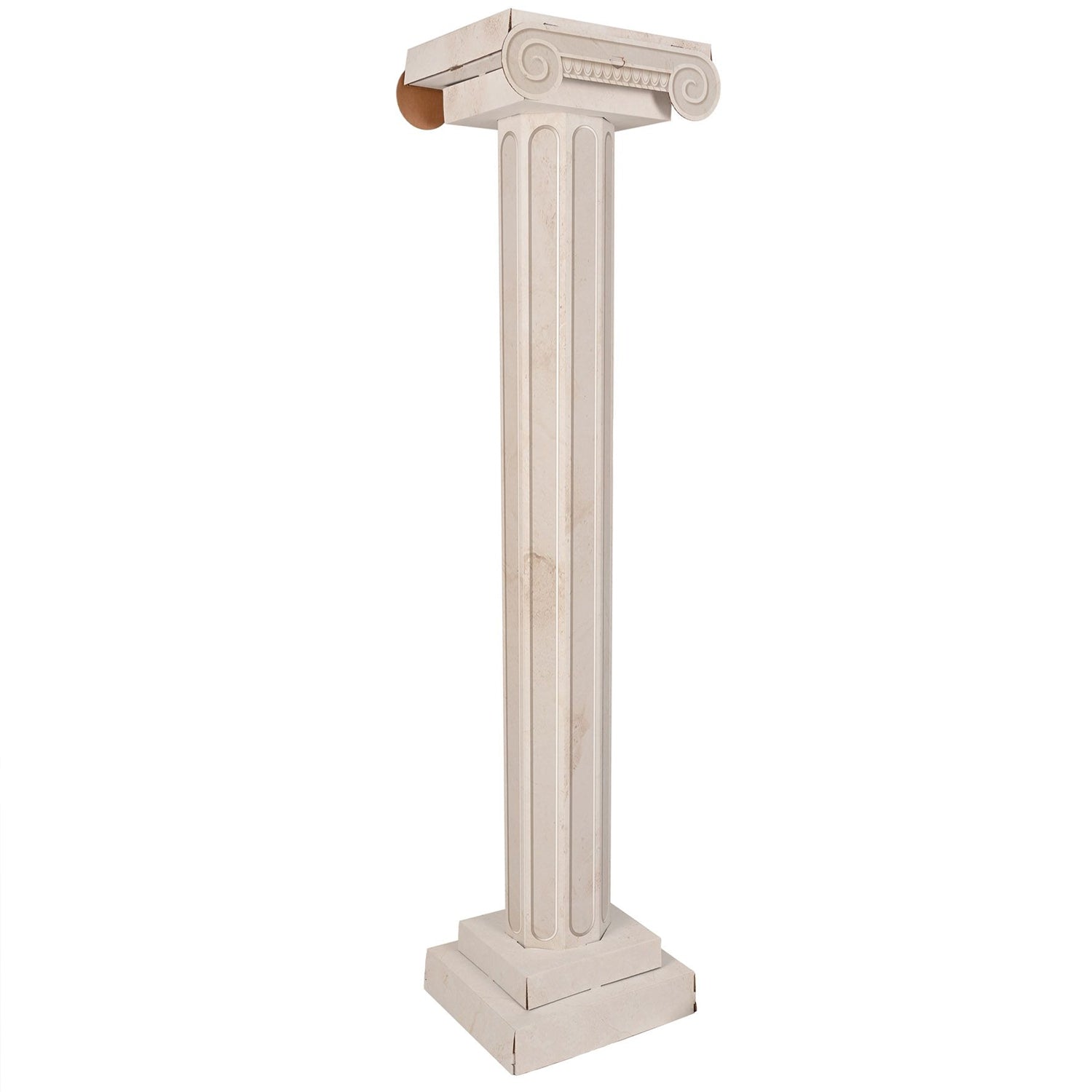 3D White Column Pillar Cardboard Prop - 1.77m