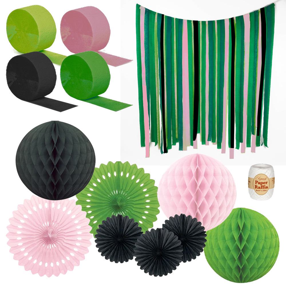 Green & Pink Paper Decoration Pack