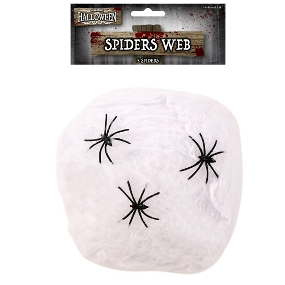 Stretchy Spider Web With 3 Spiders - 20g – Party Packs