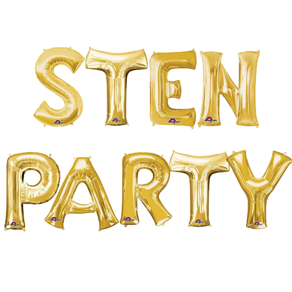 STEN PARTY Gold Foil Letter Balloon Pack - 16"