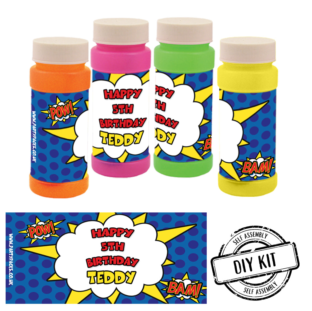 Personalised Bubbles - Superhero - Pack of 8