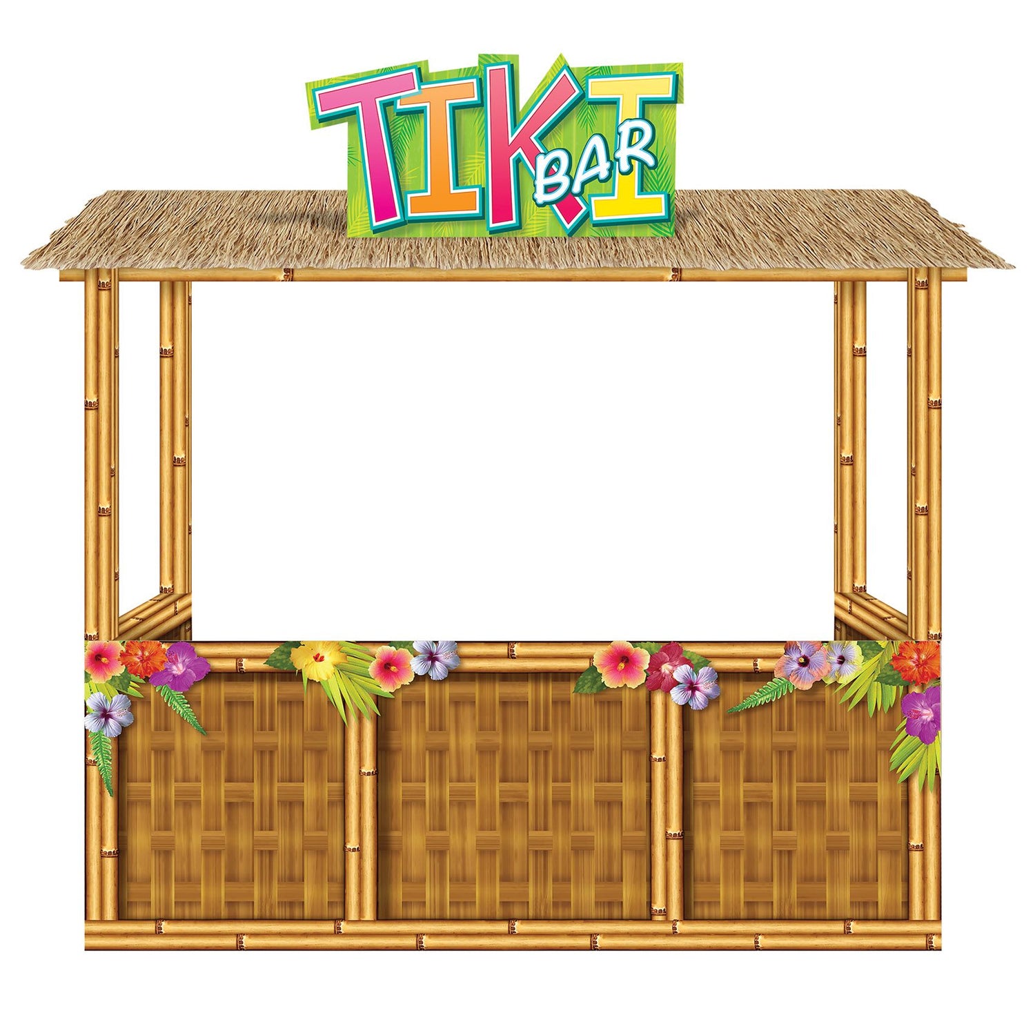 3D Giant Tiki Bar Cardboard Prop Decoration - 220cm x 210cm