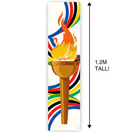 Summer World Games Torch Portrait Banner - 1.2m