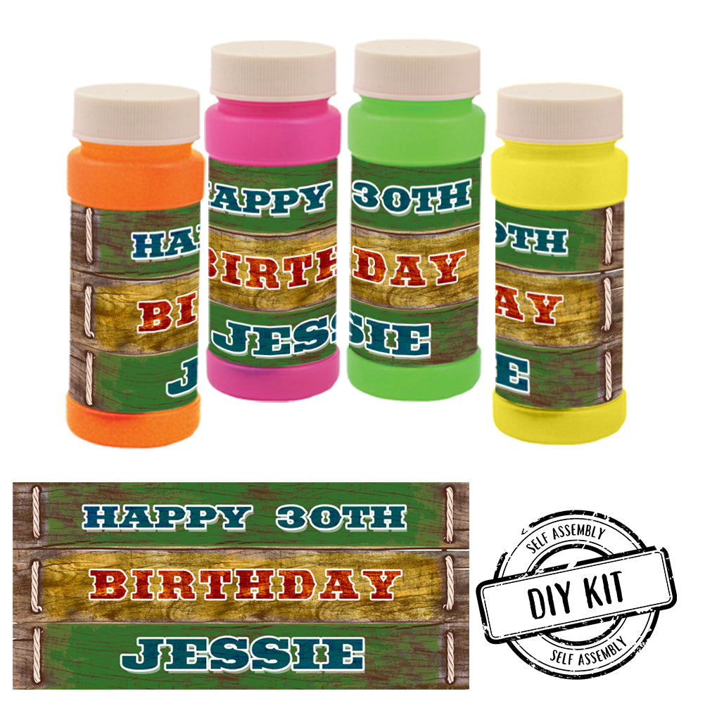 Personalised Bubbles - Wild West - Pack of 8