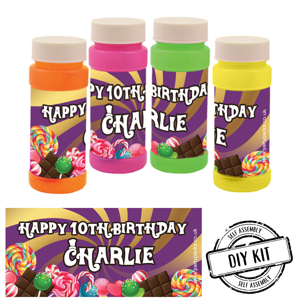 Wonka Chocolate Factory Personalised Bubbles - Pack of 8