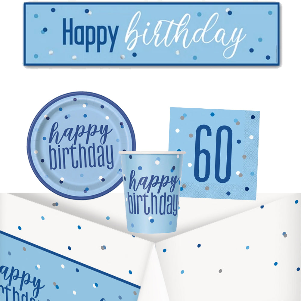 Silver Streamers - Blue Glitz 60 - 60th Birthday - Party by Age - Adult  Party