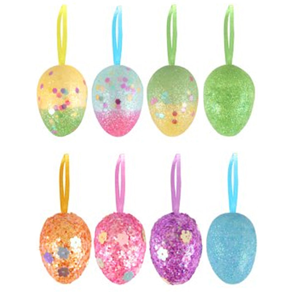 Glitter Easter Egg Decorations - 4cm - Pack of 8 – Party Packs