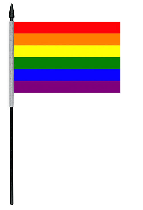 Gay Pride Rainbow Cloth Table Flag - 4" x 6"