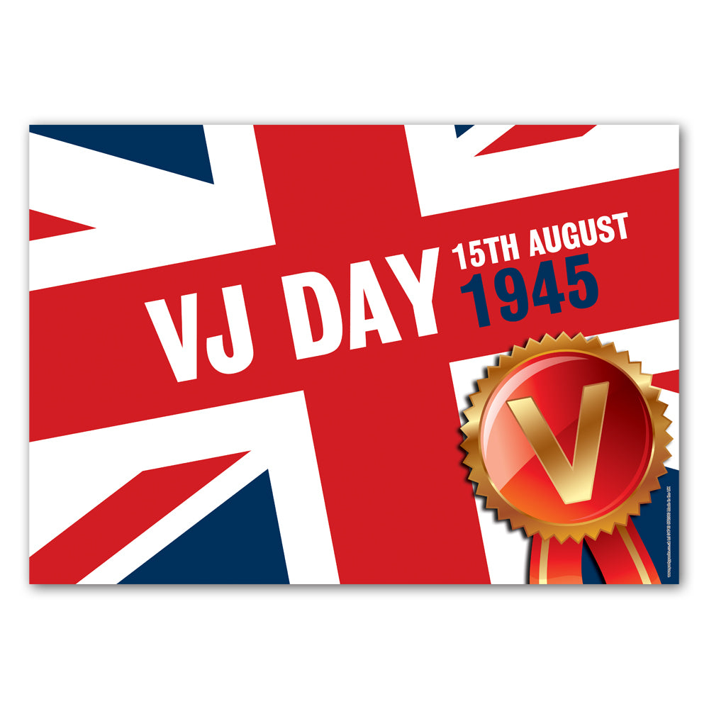 VJ Day 75 Years Union Jack Poster Decoration Party Packs