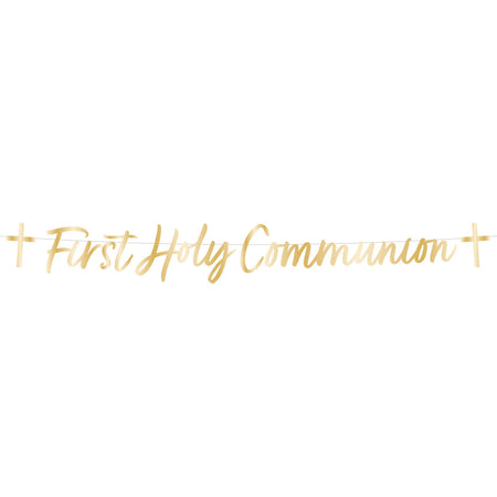Gold First Holy Communion Card Letter Banner - 1.6m