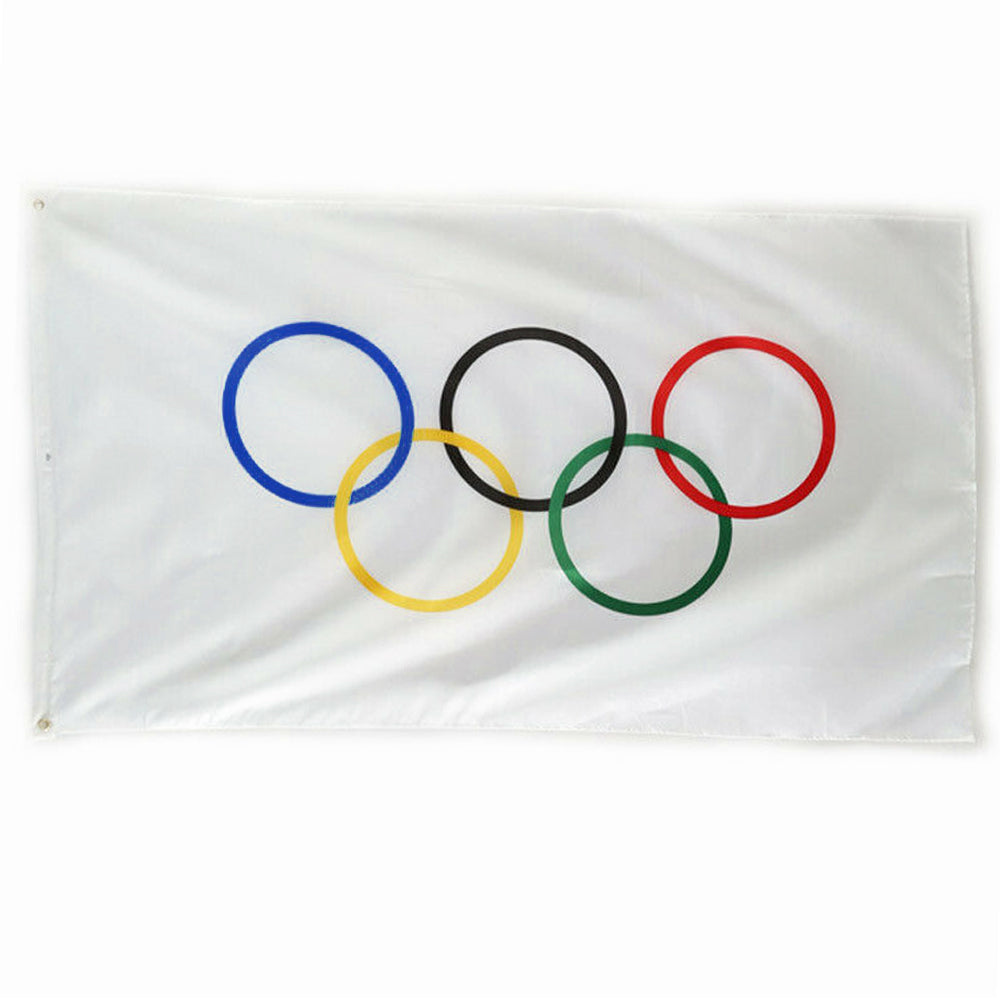 Olympic Rings Polyester Fabric Flag - 5ft x 3ft – Party Packs