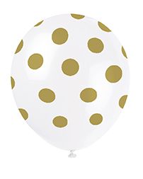 Gold Dots Latex Balloons - 12" - Pack of 6