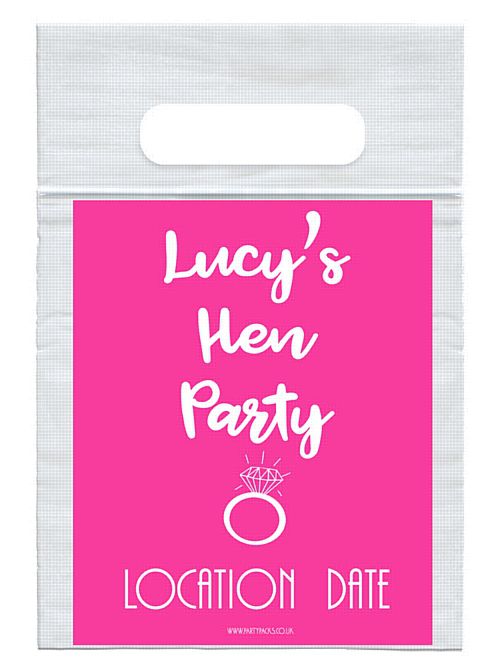 Personalised Team Bride Hen Party Card Insert With Sealed Party Bag