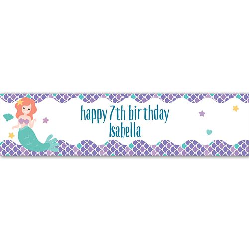 Mermaid Personalised Banner - 1.2m – Party Packs