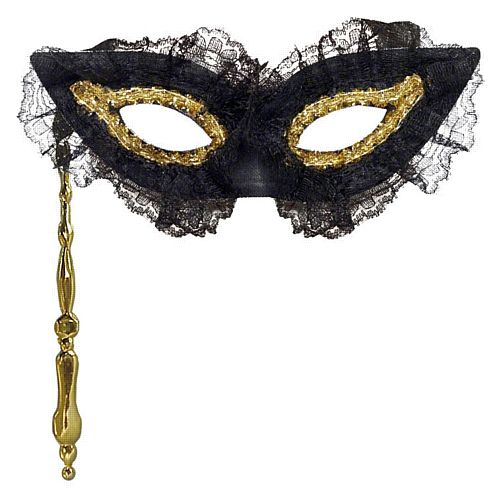 Fastidious Frilly Black Eyemask On Stick – Party Packs