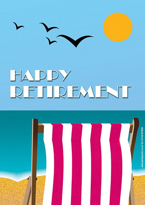 Pink Retirement Deckchair Poster - A3 – Party Packs